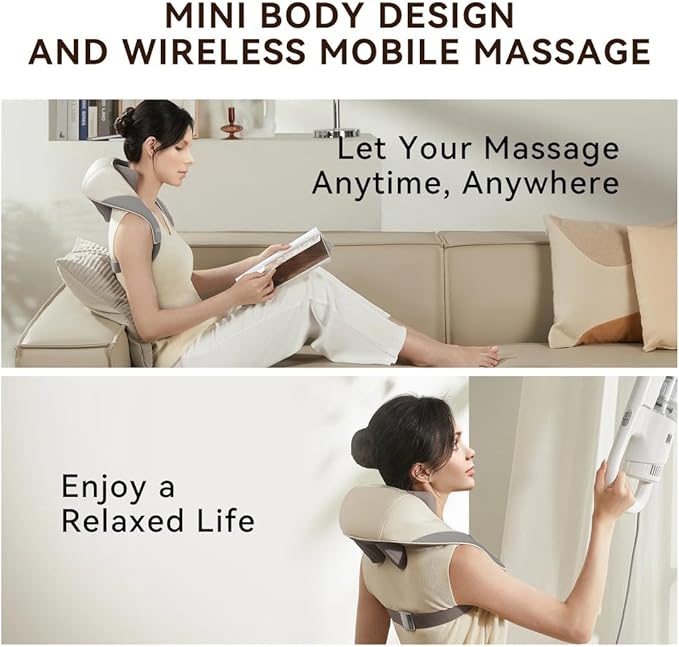 Wireless Back Muscle Relaxing Massage Pillow – Portable Neck, Shoulder, and Back Massager for Pain Relief Nawazia