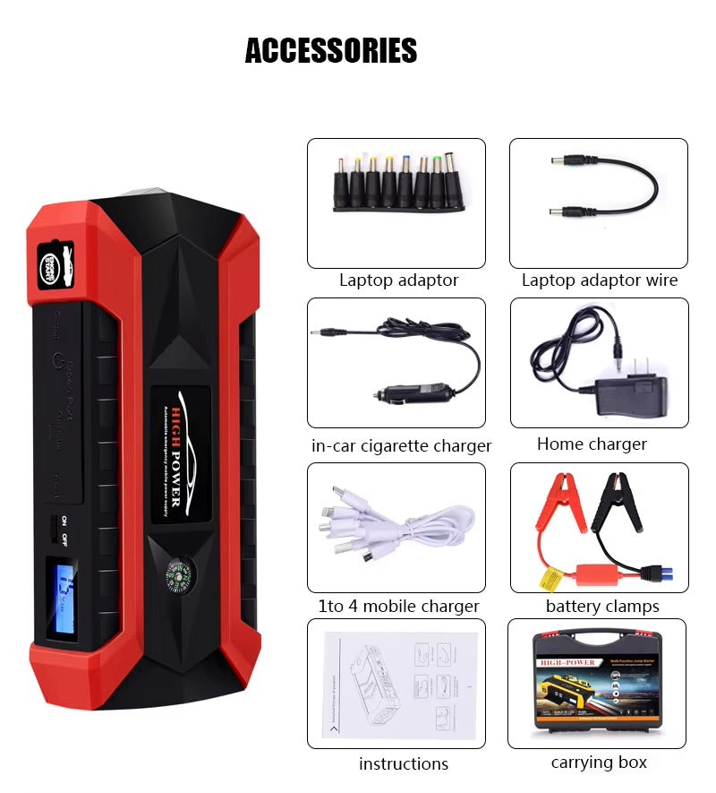 High Power 20000mAh Car Jump Starter & Portable Power Bank – Multi-Function, Safe, and Compact Nawazia
