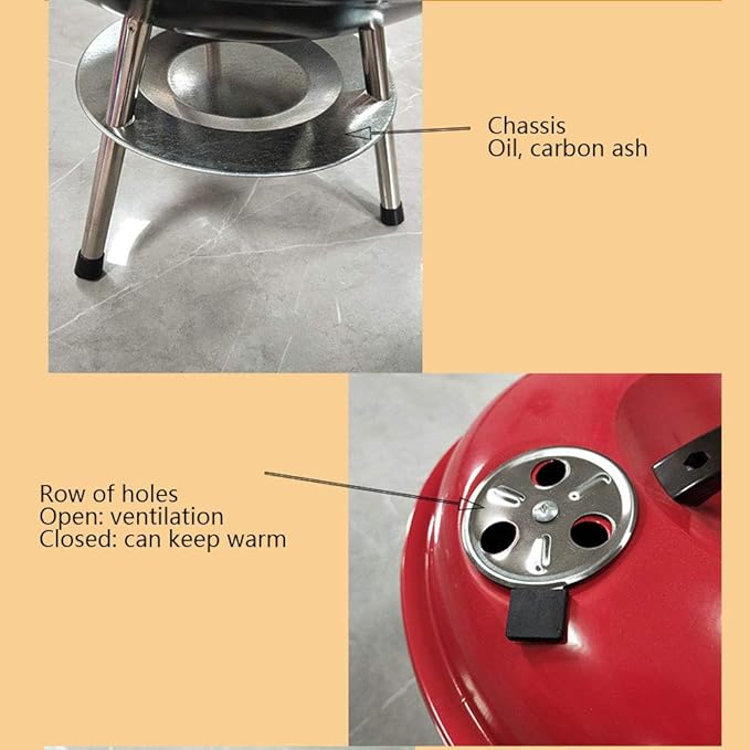 Large Charcoal Barbecue with Wheels | Stainless Steel Grill for Outdoor Family BBQ Parties | Durable & Portable Design Nawazia