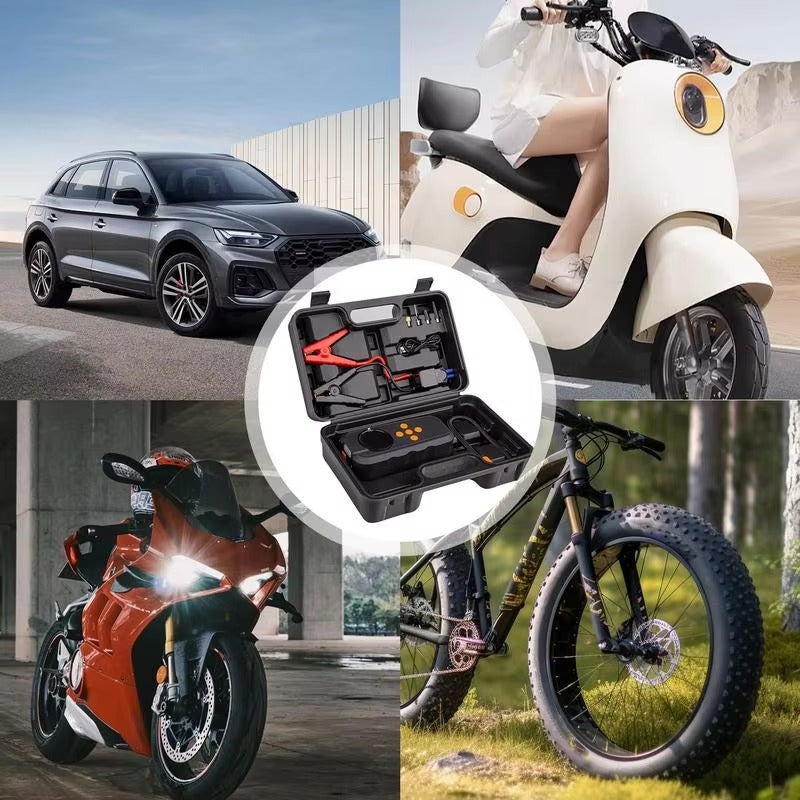 Portable 12V 150PSI Wireless Car Air Compressor | LED Display & Automatic Shut-Off | Compact Tire Inflator for Cars, Bikes & Sports Equipment Nawazia