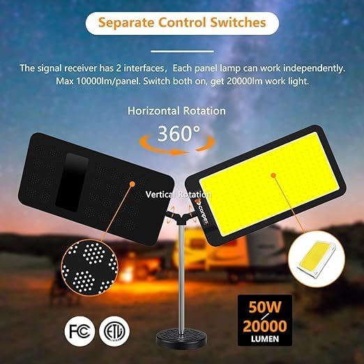 CONPEX LED Work Light | 20,000LM Dual-Head Adjustable Magnetic Light for Workshop & Camping Nawazia