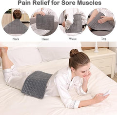 Heated Pad – Electric Heating Pad for Cramps, Neck, Waist & Shoulder | 6 Heat Settings, 4 Timers, Auto-Off | Moist & Dry Heat Therapy for Pain Relief