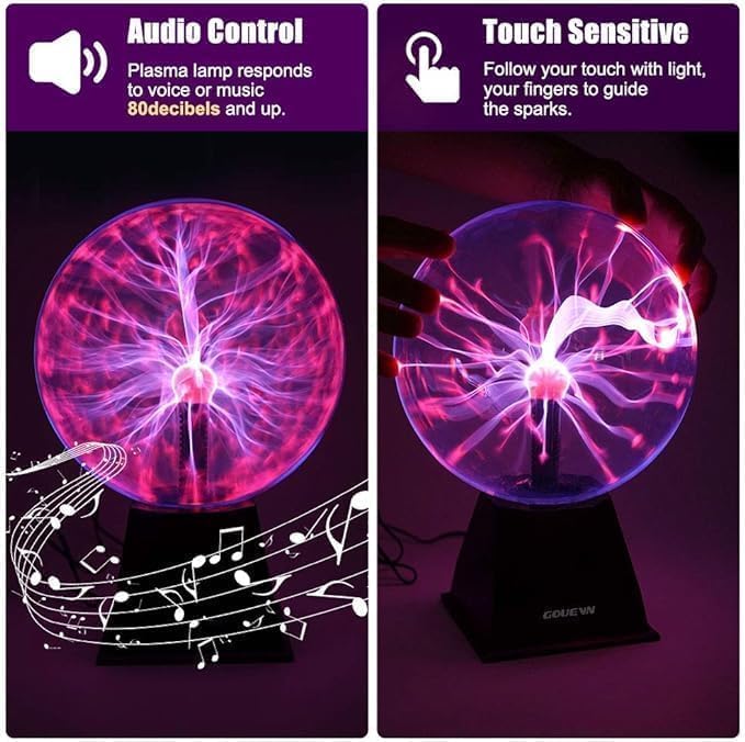 Plasma Ball | 6-Inch Touch & Sound Activated Interactive Globe Lamp Nawazia