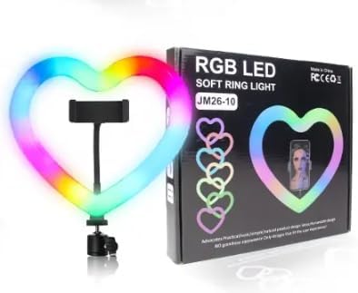 JM26-10 Heart-Shaped RGB LED Ring Light – Elegant, Flexible Lighting for Photography & Video Nawazia