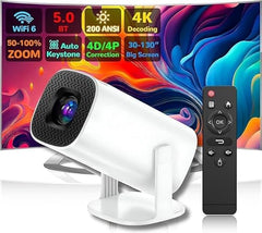 Mini Portable 4K Projector 2024 – Android 11, 280 ANSI, WiFi/Bluetooth, Auto-Correct & 180º Rotation