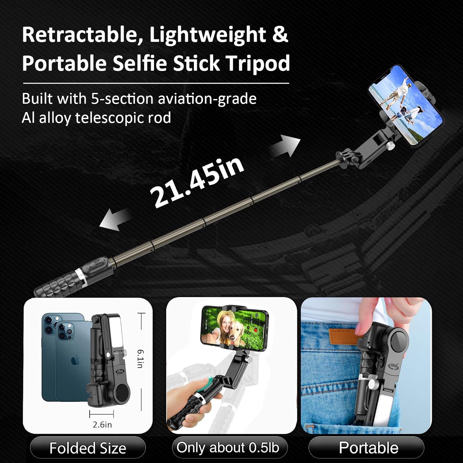 Q18 Mobile Phone Selfie Stick – Anti-Shake Gimbal Stabilizer with Built-In Fill Light, Rechargeable Battery, and Universal Smartphone Compatibility Nawazia